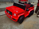 小果冻儿童电动车男女孩六轮仿奔驰大G四轮汽车可坐大人带宝宝六驱童车 红色+六驱+皮座+硬轮+12V7A电瓶+大礼包 实拍图