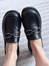 断码清仓真皮小皮鞋女鞋平底软底黑色一脚蹬乐福鞋平底单鞋 38 实拍图