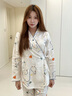 家の时光（Ht-home）夏季薄款月子服孕妇睡衣产妇哺乳衣产后喂奶衣产妇待产家居服套装 【双层纱布 亲肤柔软】小蓝鸭 M码 推荐95-125斤 实拍图