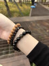 蔓笙银耀石手串男士复古新中式黑曜石佛珠手链男文玩串珠把件生日礼物 10mm 实拍图