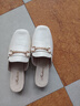 断码清仓品牌包头半拖鞋女外穿2023年春夏新款粗跟凉拖懒人拖鞋 米白色 40 实拍图