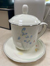 硅元陶瓷 茶杯水杯会议办公盖杯带托盘 兰馨 釉中彩象牙白瓷盖杯女士杯商务接待家用中国风乔迁礼品盒装 杯+托盘套装 实拍图