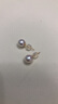 赫莎AKOYA海水珍珠耳钉小灯泡【7-8mm】 百搭送女朋友 黄18K金耳针  珍珠7-8mm 实拍图