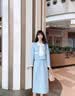 香影蓝色小香风套装裙女2026秋季新款千金感赫本风法式裙子两件套 蓝色 S 实拍图