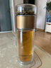 创建（Crthl）创健玻璃杯 双层创意车载便携男女士泡茶杯玻璃 茶水分离水杯子 茶艺升级款香槟金420ML 实拍图