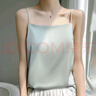 CamalgOri仿桑蚕丝吊带背心女大码真丝感内搭白女式美背醋酸上衣缎面内衬 白色[D23美背] S 实拍图