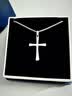 奥斯坦汀十字架S925银项链男潮流痞帅吊坠送男朋友老公百搭情人节生日礼物 十字架吊坠单个 配钛钢链（60CM） 实拍图
