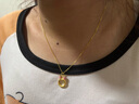 中国黄金（CHINA GOLD）蝴蝶结平安扣黄金项链女款在逃公主黄金吊坠情人节生日礼物送女友 平安扣蝴蝶结吊坠【配S925链】约0.3g 实拍图