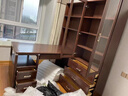 小木窝实木书桌书架一体办公桌胡桃木学习桌转角书柜套装组合书房家具 书桌+左书架 规格 实拍图