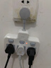 【京东物流】纯铜插头转换器小米同款插座安全耐用USB带夜灯独立开关一转多孔家用插排板 灰色带插头 3开关（纯铜 2500W） 实拍图