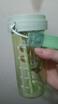 中麒水杯花茶杯男女学生高颜值吸管杯运动杯子便携耐高温咖啡折叠杯 青果绿 600ml【双饮口+茶仓】 实拍图