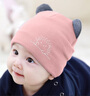 图涂丫婴儿帽子秋冬新生儿男女初生胎帽幼儿春秋帽子秋冬天0-3-6个月薄 刺猬-珊瑚粉（两层纯棉） 中码  建议1-8个月（单帽） 实拍图