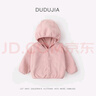 嘟嘟家宝宝连帽外套加厚韩版冬装小童纯色上衣时髦女儿童童装保暖冬季 香芋粉 130 实拍图