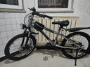 飛鸽儿童自行车6-10-15岁碟刹山地车男孩变速减震中学生女孩脚踏车 【变速】时尚银+减震碟刹+辐条轮 22寸适合身高140-160cm 实拍图