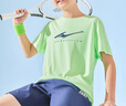 鸿星尔克儿童装男童速干短袖t恤夏季短T男生夏装运动半袖T恤 微光绿 160 实拍图