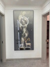 莫小邪柿柿如意玄关装饰画可推拉隐藏式全身镜挂画奶油风隐形穿衣镜壁画 T7223 40*120  油画布+镜面材质 黑色（PS细边画框+左推拉） 实拍图