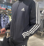 adidas休闲舒适毛圈布立领长袖套装男装春季阿迪达斯官方轻运动   黑色（选大一码)   M 实拍图