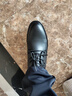 卡帝乐鳄鱼（CARTELO）软牛皮冬季男士商务正装皮鞋加绒青年内增高新郎结婚真皮休闲男鞋 黑色 41 实拍图