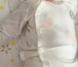 小三月新生婴儿衣服夏天薄款上衣0-1岁半男女宝宝夏季长袖莫代尔空调服 F2（白+蓝）2件 66码，11-15斤宝宝 实拍图