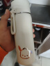 SZTAA学生保温杯男女不锈钢弹跳盖杯子大容量便携水杯车载杯子户外 奶芙白 500ml （杯刷+茶隔） 实拍图