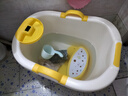儿童泡澡桶宝宝婴幼儿洗澡桶沐浴桶小孩子可坐家用加厚大号浴盆 大号加厚黄色+礼包【数显感温】 实拍图
