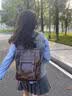 铂呐苓双肩包女日系JK制服学院风复古背包大学生上课书包通勤包电脑包 复古剑桥包【咖色】 实拍图