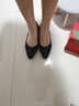 意尔康女鞋粗跟时装鞋浅口高跟鞋通勤工作鞋气质女单鞋 04704W 黑色 37  实拍图
