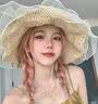 豪天保草帽女帽子女沙滩帽海边帽子女防晒帽旅游帽女遮全脸旅游三亚帽子 蕾丝遮阳帽-米色 【加大帽檐，遮掩防晒】 实拍图