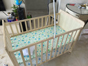 笑贝乐婴儿床实木无漆可移动拼接宝宝床可调节多功能新生儿bb摇摇床 实木床+蚊帐+福运蛇宝五件套 双层大床（120/68）0-7岁 实拍图