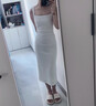 佐叙白色吊带连衣裙女2025新品夏季薄款海边度假风中长款裙子女装显瘦 白色宽式吊带连衣裙 当/次日达 M （90-110斤） 实拍图