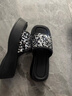 冶芷厚底凉鞋半拖鞋女夏季外穿新款亮片松糕底女士一字凉拖鞋子 银色珠片厚底凉拖鞋 37 （偏小半码） 实拍图
