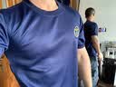 际华三五三五火焰蓝消防体能服夏季短袖训练服户外运动圆领套装速干透气T恤 短袖套装【国家队】 165-170/92-96 (适合身高160-172cm/体重120-145斤) 实拍图