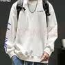 李宁（LI-NING）外套卫衣男春秋季男士装长袖印花套头圆领宽松套头衫跑步运动服饰 白色/蓝色（LINING+常规款） L (175) 实拍图