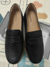 森达乐福鞋女软底不累脚英伦风牛皮一脚蹬套脚单鞋4CF25AA4 黑色 40 实拍图