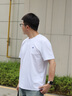 gxg.jeans男装  多色字母绣花基础凉感休闲圆领短袖T恤男 25年夏新品 白色 L (175) 实拍图