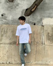 真维斯（Jeanswest）纯棉短袖t恤男运动潮流百搭休闲半袖2025新款打底夏季美式体恤衫 白色(z保持微笑) L (175) (收藏加购优先发) 实拍图