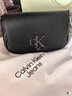 Calvin Klein小众单肩包荔枝纹包包金属搭扣链条翻盖ck女包单肩包斜挎包手提包 DH3240太空黑 实拍图
