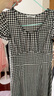 自巧小个子黑白格纹气质显瘦度假连衣裙女2024夏装新款收腰中长裙 黑白格 XS (2码) 实拍图