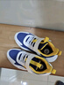 361°童鞋男女童网面透气春秋新款运动鞋革面款中大童魔术贴跑步鞋 墨蓝/羽毛白/金桔黄【皮革】 38 实拍图