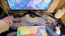 炫银狐K82机械手感游戏键盘鼠标套装94键便捷有线USB发光台式机笔记本家用办公LOL电竞键鼠套装电脑外设 K820-湖光蓝-键鼠套装 USB有线 94 实拍图