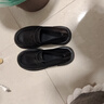 2025新款乐福鞋女韩版英伦风小皮鞋春季厚底增高单鞋百搭配jk皮鞋 黑色升级款NJ-Q-8-1 36 实拍图