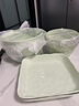 奶油风陶瓷盘子菜盘家用菜碟子餐盘高级感轻奢餐具碗碟套装釉下彩 奶绿色8英寸方盘2个装 实拍图
