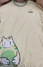 猫人（MiiOW）睡衣女士家居睡裙100%纯棉圆领舒适透气简约女士春短袖长裙可外穿 胖胖小猫 2XL 推荐（140-160斤） 实拍图