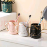 TENGTOO 情侣漱口杯陶瓷欧式北欧套装刷牙杯简约小清新洗漱杯 粉杯+白杯+黑杯（含硅藻托） 实拍图