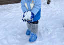 牧萌儿童手套滑雪手套男童骑行防水小孩玩雪卡通保暖手套 宝蓝色 S 实拍图