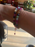 巴克乐乐彩色碧玺双层缠绕串珠花朵手链小众气质糖果色手串时尚个性饰品女 手链-彩色 实拍图