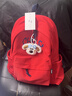 匡睿书包初中学生日系复古大容量休闲高中大学生双肩包轻便高颜值背包 红色（带飞行员狗狗挂件） 实拍图