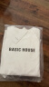 BASIC HOUSE/百家好100%棉|松弛感圆领长袖T恤女2025春季休闲上衣 白色 S 晒单实拍图