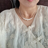 央创时尚【中国黄金】仿珍珠银925项链女吊坠生日纪念礼物情人节送老婆 仿珍珠碎银几两项链+证书礼盒 实拍图