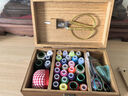 三爱针线盒套装针线包家用缝纫线针线收纳盒十字绣工具实木针线盒 复古铁塔 实拍图